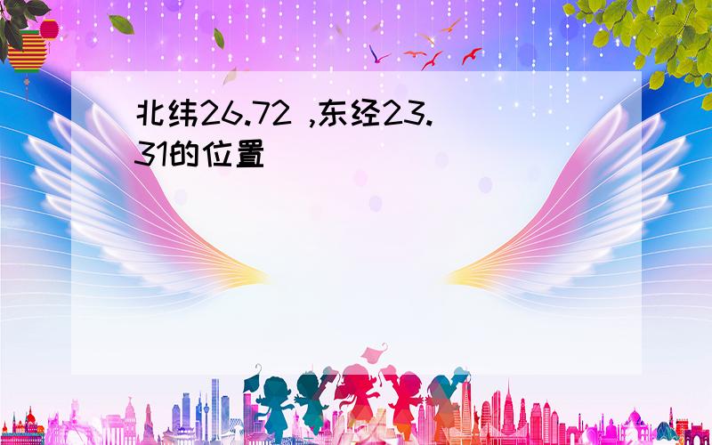 北纬26.72 ,东经23.31的位置