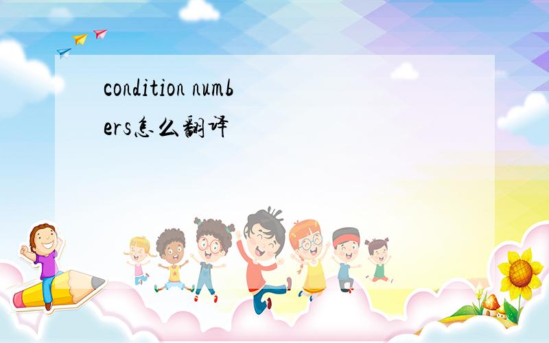 condition numbers怎么翻译