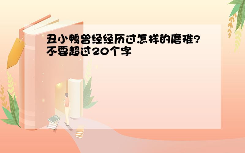 丑小鸭曾经经历过怎样的磨难?不要超过20个字