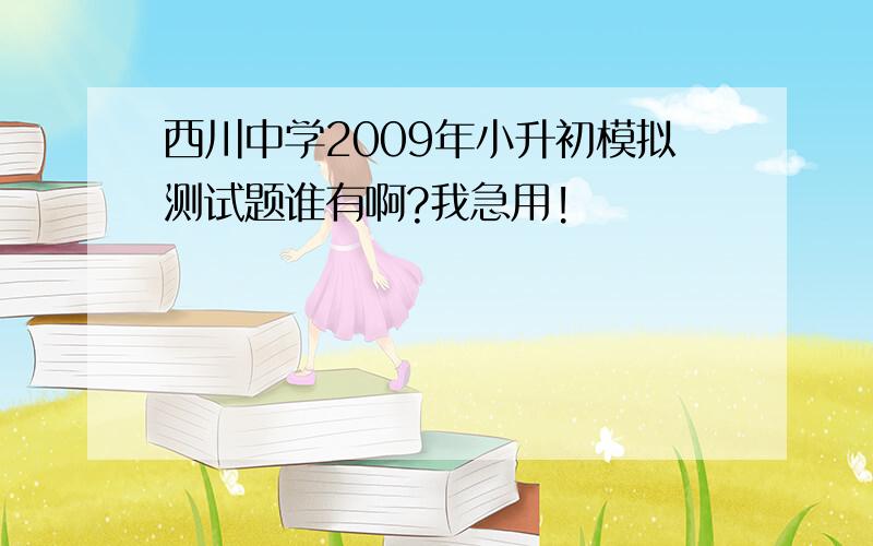 西川中学2009年小升初模拟测试题谁有啊?我急用!