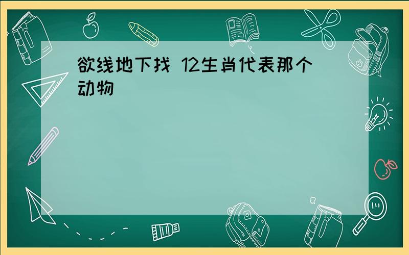 欲线地下找 12生肖代表那个动物