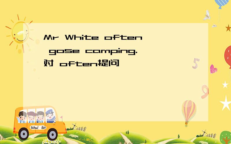 Mr White often gose camping.对 often提问