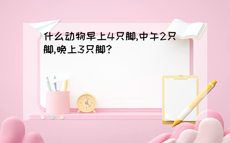 什么动物早上4只脚,中午2只脚,晚上3只脚?