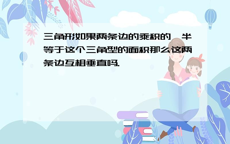 三角形如果两条边的乘积的一半等于这个三角型的面积那么这两条边互相垂直吗.