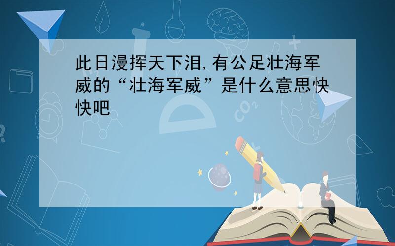 此日漫挥天下泪,有公足壮海军威的“壮海军威”是什么意思快快吧