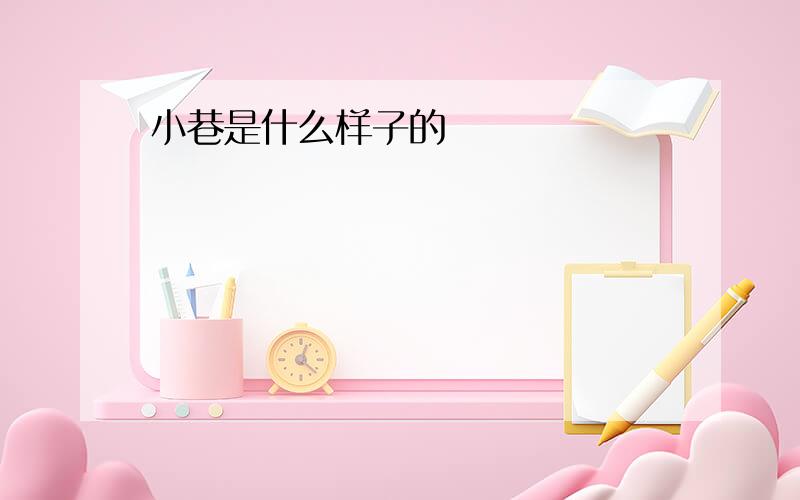 小巷是什么样子的