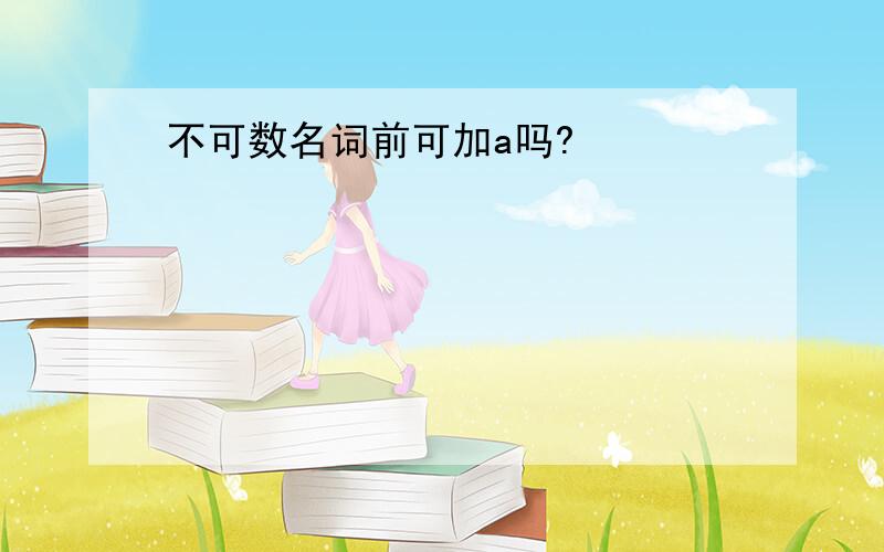 不可数名词前可加a吗?