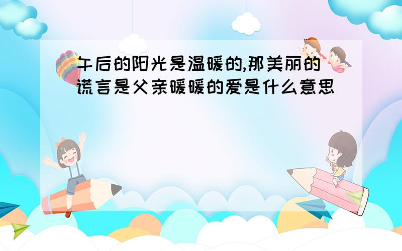 午后的阳光是温暖的,那美丽的谎言是父亲暖暖的爱是什么意思