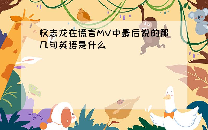 权志龙在谎言MV中最后说的那几句英语是什么