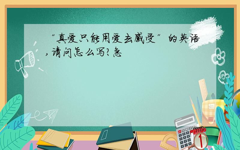 “真爱只能用爱去感受”的英语,请问怎么写?急