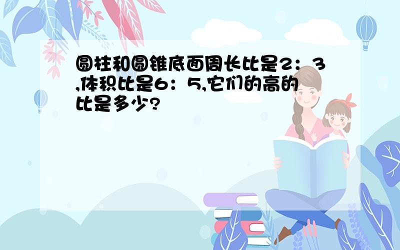 圆柱和圆锥底面周长比是2：3,体积比是6：5,它们的高的比是多少?