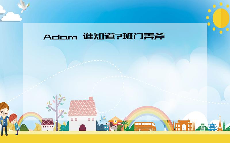 Adam 谁知道?班门弄斧