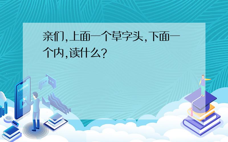 亲们,上面一个草字头,下面一个内,读什么?