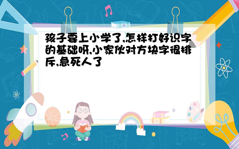 孩子要上小学了,怎样打好识字的基础呀,小家伙对方块字很排斥,急死人了