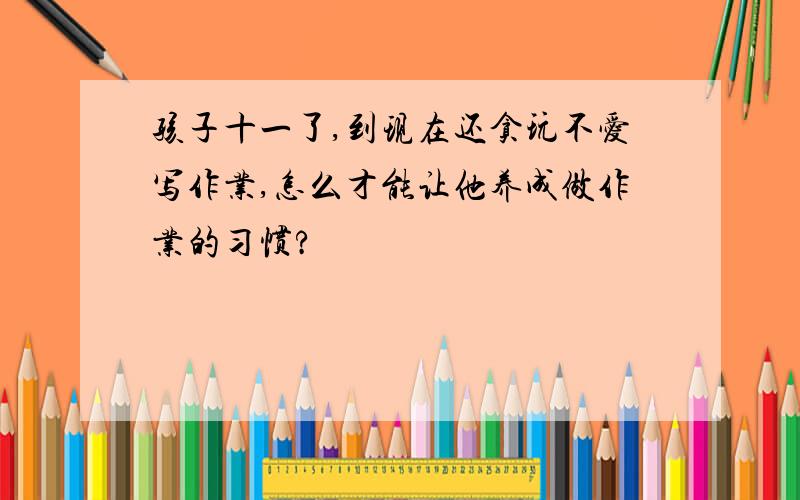 孩子十一了,到现在还贪玩不爱写作业,怎么才能让他养成做作业的习惯?