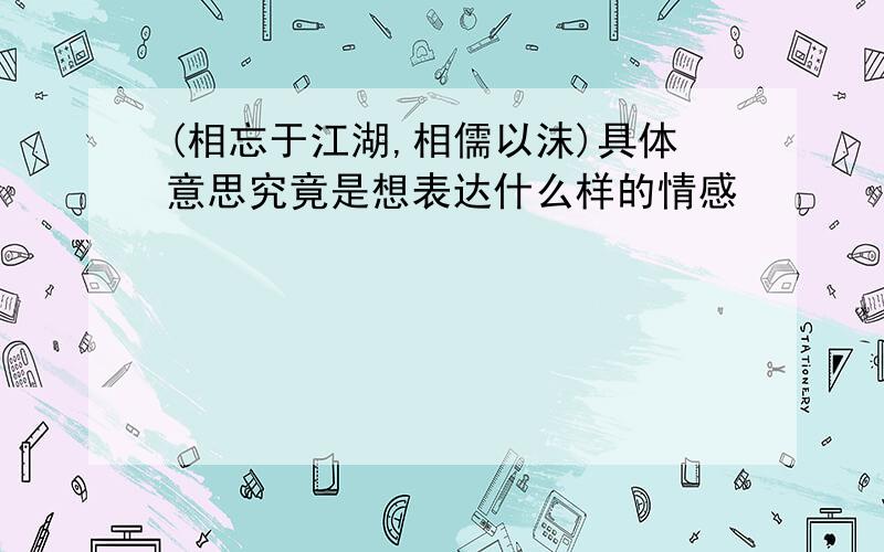 (相忘于江湖,相儒以沫)具体意思究竟是想表达什么样的情感