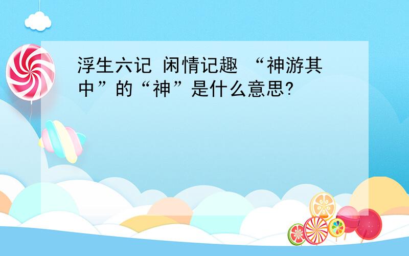 浮生六记 闲情记趣 “神游其中”的“神”是什么意思?