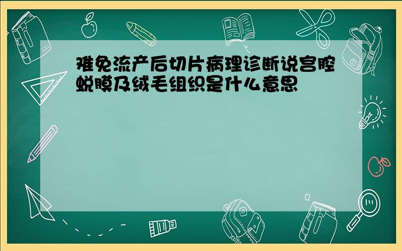 难免流产后切片病理诊断说宫腔蜕膜及绒毛组织是什么意思