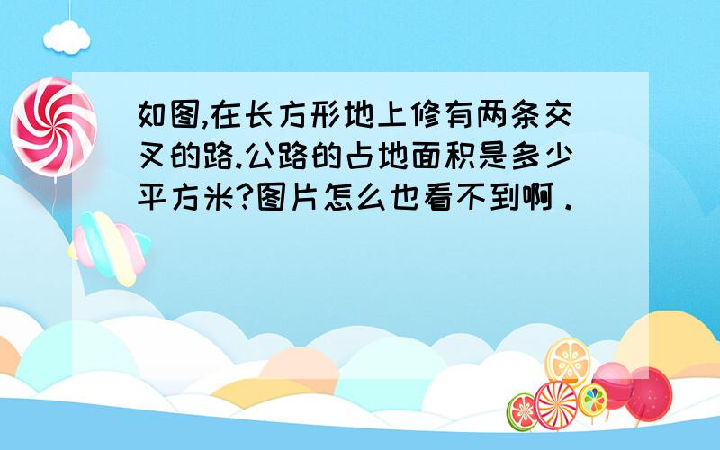 如图,在长方形地上修有两条交叉的路.公路的占地面积是多少平方米?图片怎么也看不到啊。