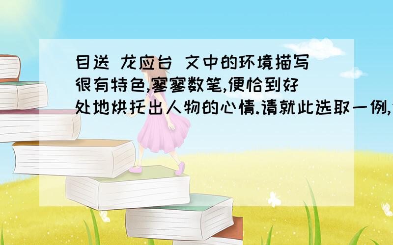 目送 龙应台 文中的环境描写很有特色,寥寥数笔,便恰到好处地烘托出人物的心情.请就此选取一例,作简要赏析.