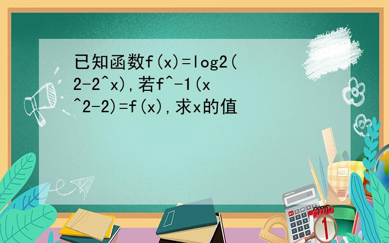 已知函数f(x)=log2(2-2^x),若f^-1(x^2-2)=f(x),求x的值