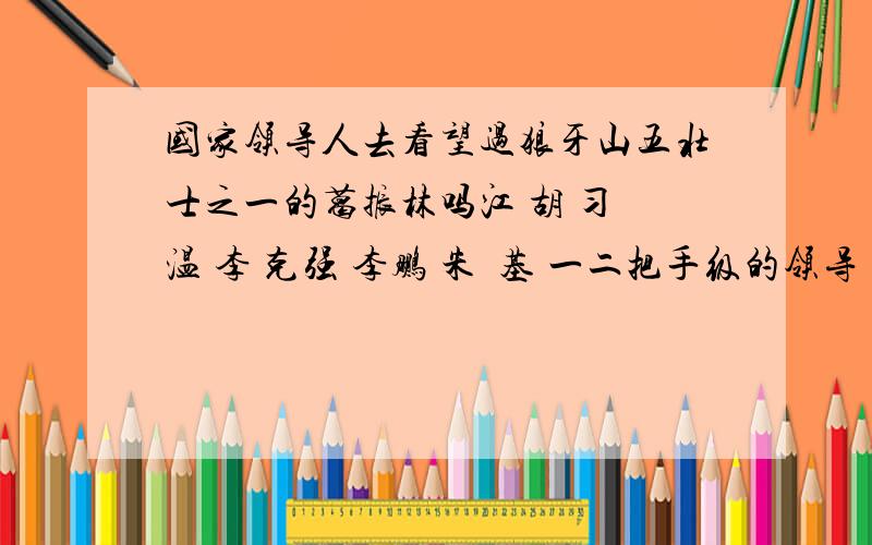 国家领导人去看望过狼牙山五壮士之一的葛振林吗江 胡 习 温 李 克强 李鹏 朱镕基 一二把手级的领导