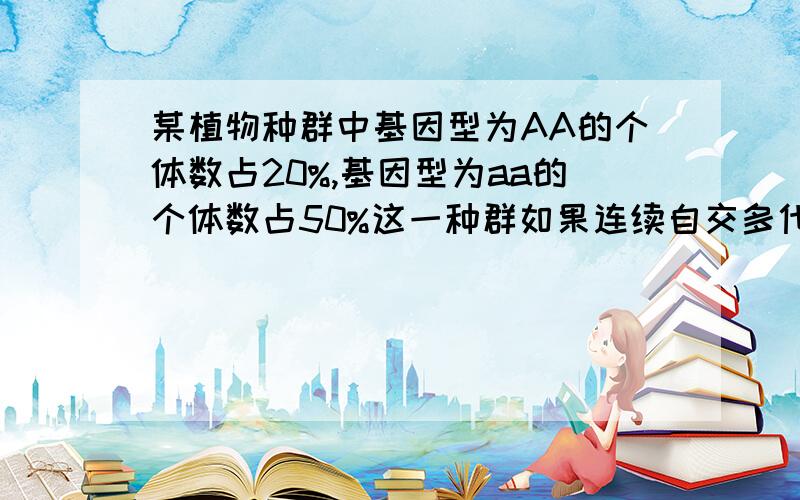 某植物种群中基因型为AA的个体数占20%,基因型为aa的个体数占50%这一种群如果连续自交多代,基因频率为什么不发生变化.