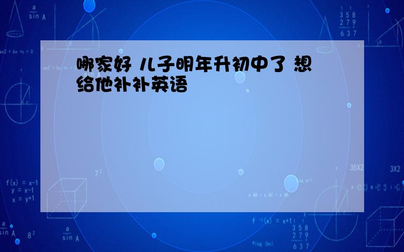 哪家好 儿子明年升初中了 想给他补补英语