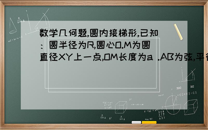 数学几何题,圆内接梯形,已知：圆半径为R,圆心O.M为圆直径XY上一点,OM长度为a .AB为弦,平行于XY.求（需证明）：AM平方+BM平方=?