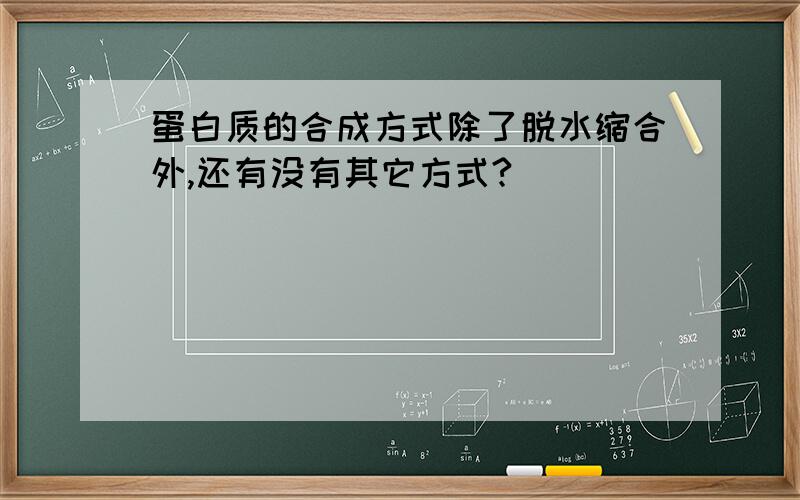 蛋白质的合成方式除了脱水缩合外,还有没有其它方式?