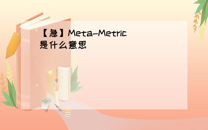 【急】Meta-Metric是什么意思