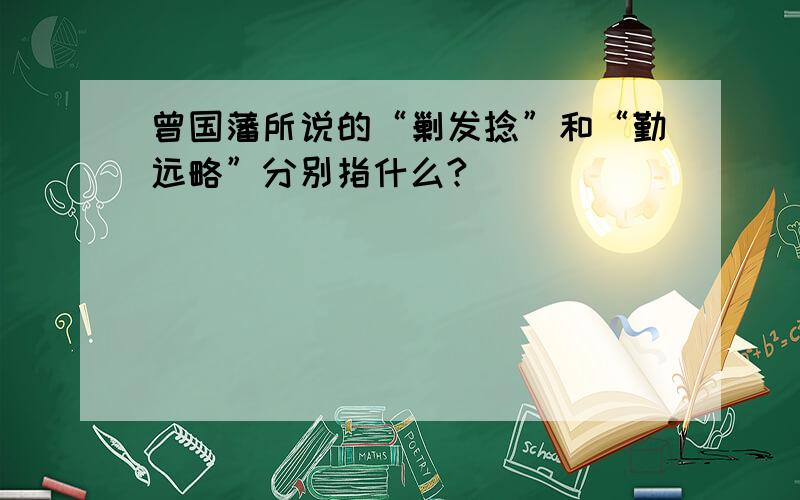 曾国藩所说的“剿发捻”和“勤远略”分别指什么?