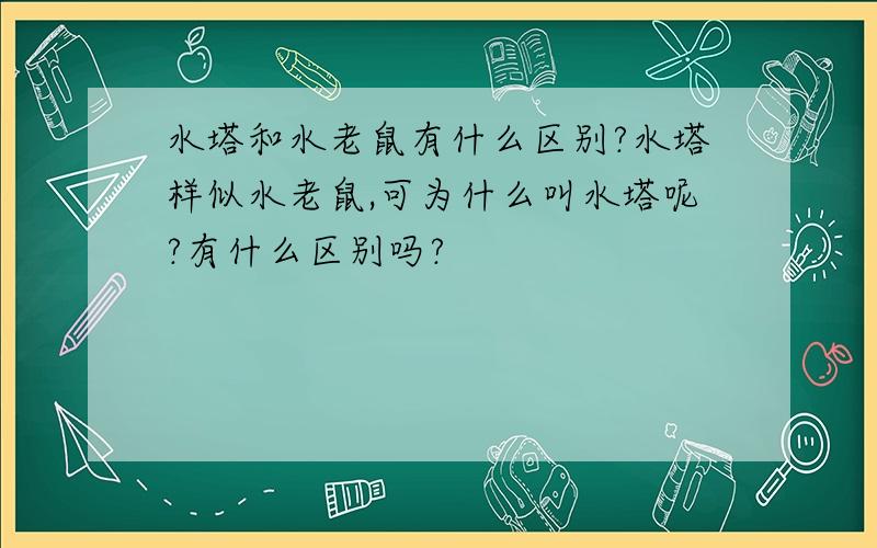 水塔和水老鼠有什么区别?水塔样似水老鼠,可为什么叫水塔呢?有什么区别吗?