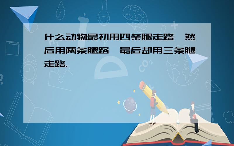 什么动物最初用四条腿走路,然后用两条腿路,最后却用三条腿走路.