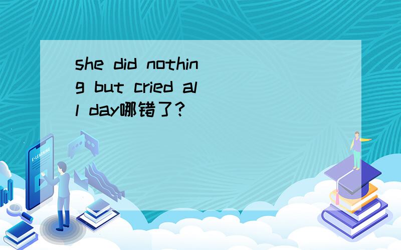 she did nothing but cried all day哪错了?
