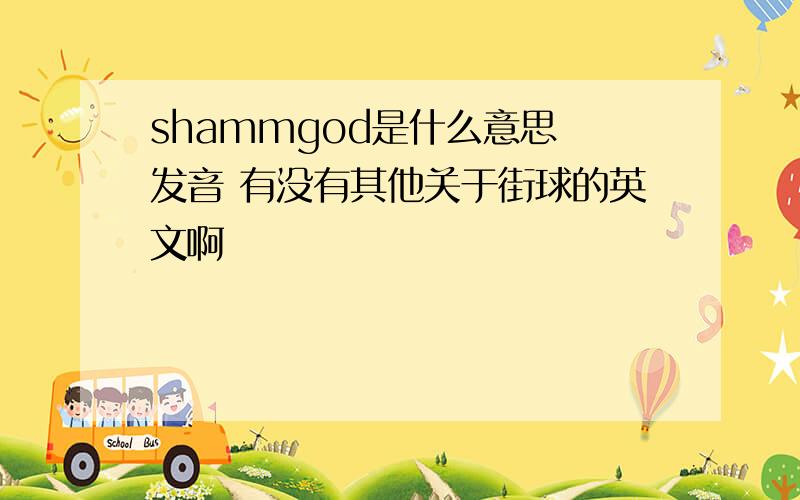 shammgod是什么意思 发音 有没有其他关于街球的英文啊