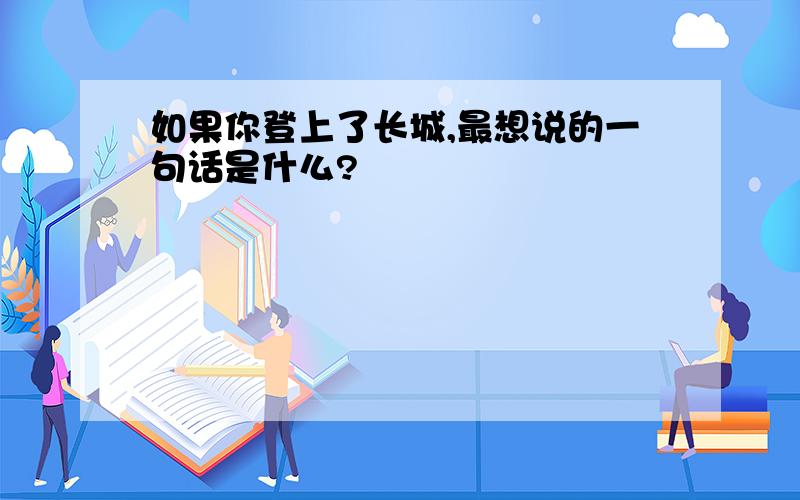 如果你登上了长城,最想说的一句话是什么?