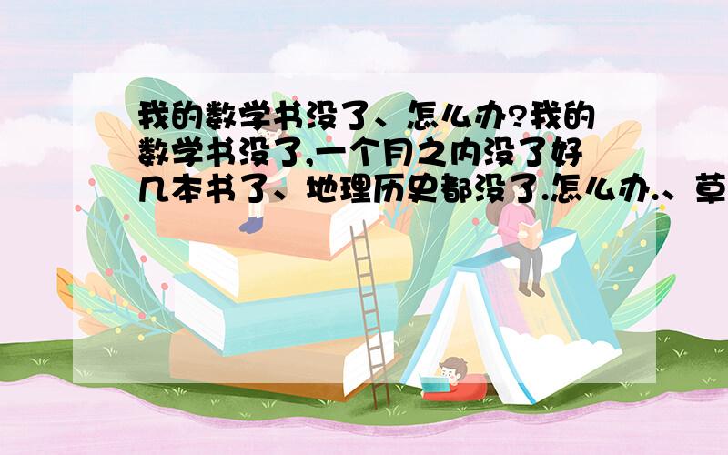 我的数学书没了、怎么办?我的数学书没了,一个月之内没了好几本书了、地理历史都没了.怎么办.、草急死了啊哪买?哪都没有啊