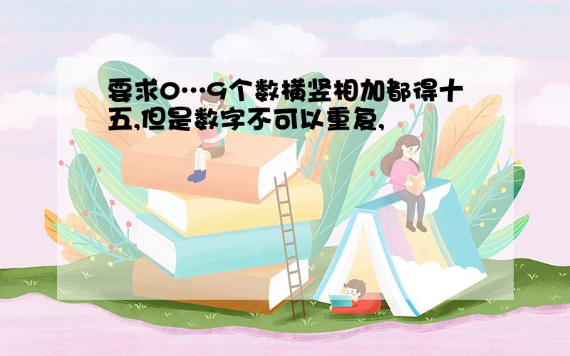 要求0…9个数横竖相加都得十五,但是数字不可以重复,