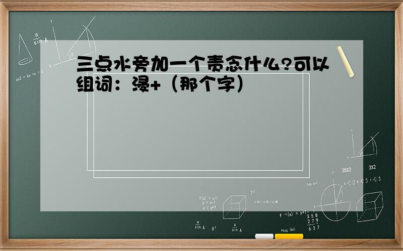 三点水旁加一个责念什么?可以组词：浸+（那个字）