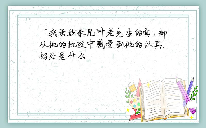 “我虽然未见叶老先生的面,却从他的批改中感受到他的认真.好处是什么