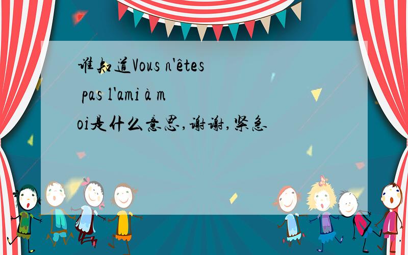 谁知道Vous n'êtes pas l'ami à moi是什么意思,谢谢,紧急