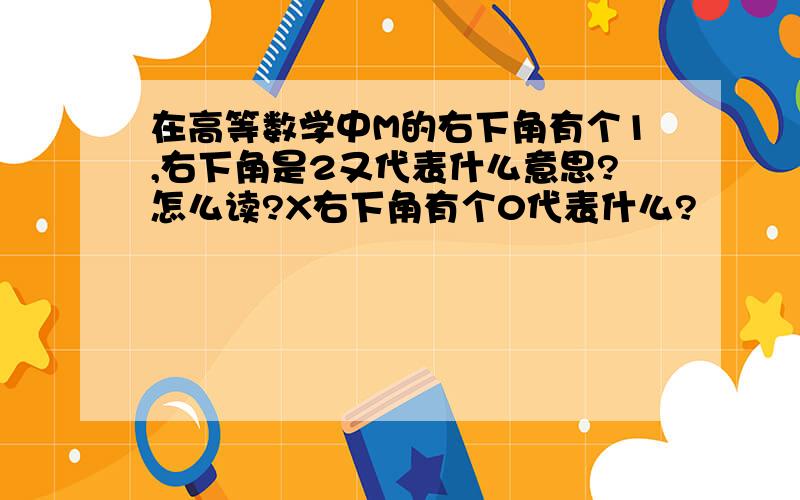 在高等数学中M的右下角有个1,右下角是2又代表什么意思?怎么读?X右下角有个0代表什么?