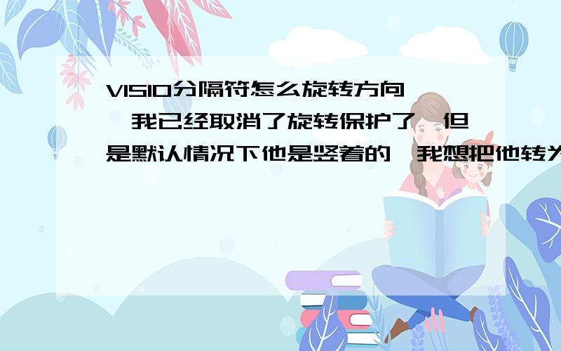 VISIO分隔符怎么旋转方向,我已经取消了旋转保护了,但是默认情况下他是竖着的,我想把他转为横向的,怎么转都不动,烦啊,有人知道吗?目前可以转了，但是我的分隔符是流程图——跨职能流程