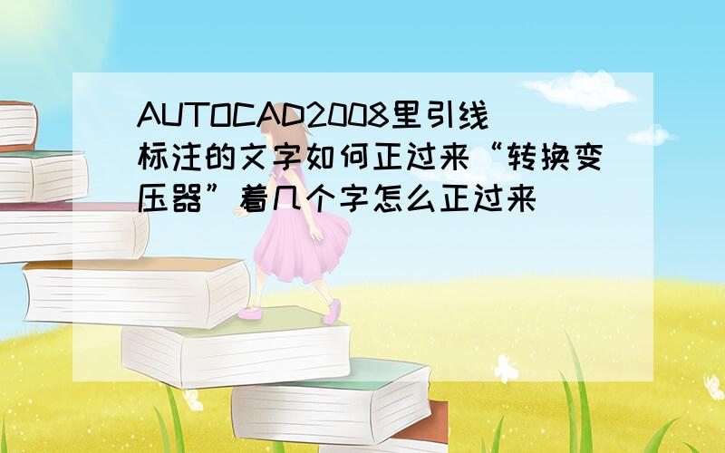 AUTOCAD2008里引线标注的文字如何正过来“转换变压器”着几个字怎么正过来