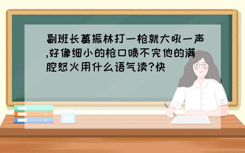 副班长葛振林打一枪就大吼一声,好像细小的枪口喷不完他的满腔怒火用什么语气读?快