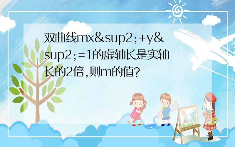 双曲线mx²+y²=1的虚轴长是实轴长的2倍,则m的值?