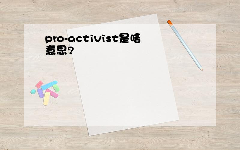 pro-activist是啥意思?