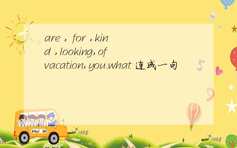 are , for ,kind ,looking,of vacation,you.what 连成一句