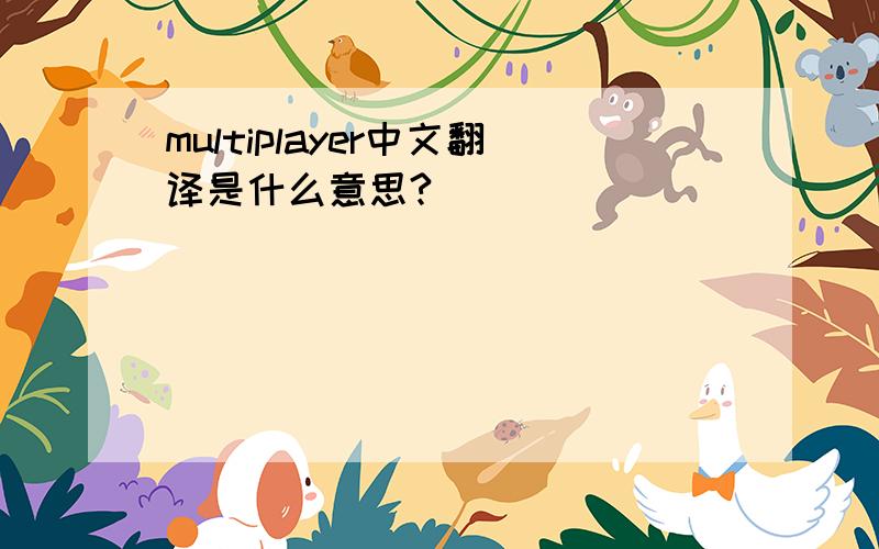 multiplayer中文翻译是什么意思?